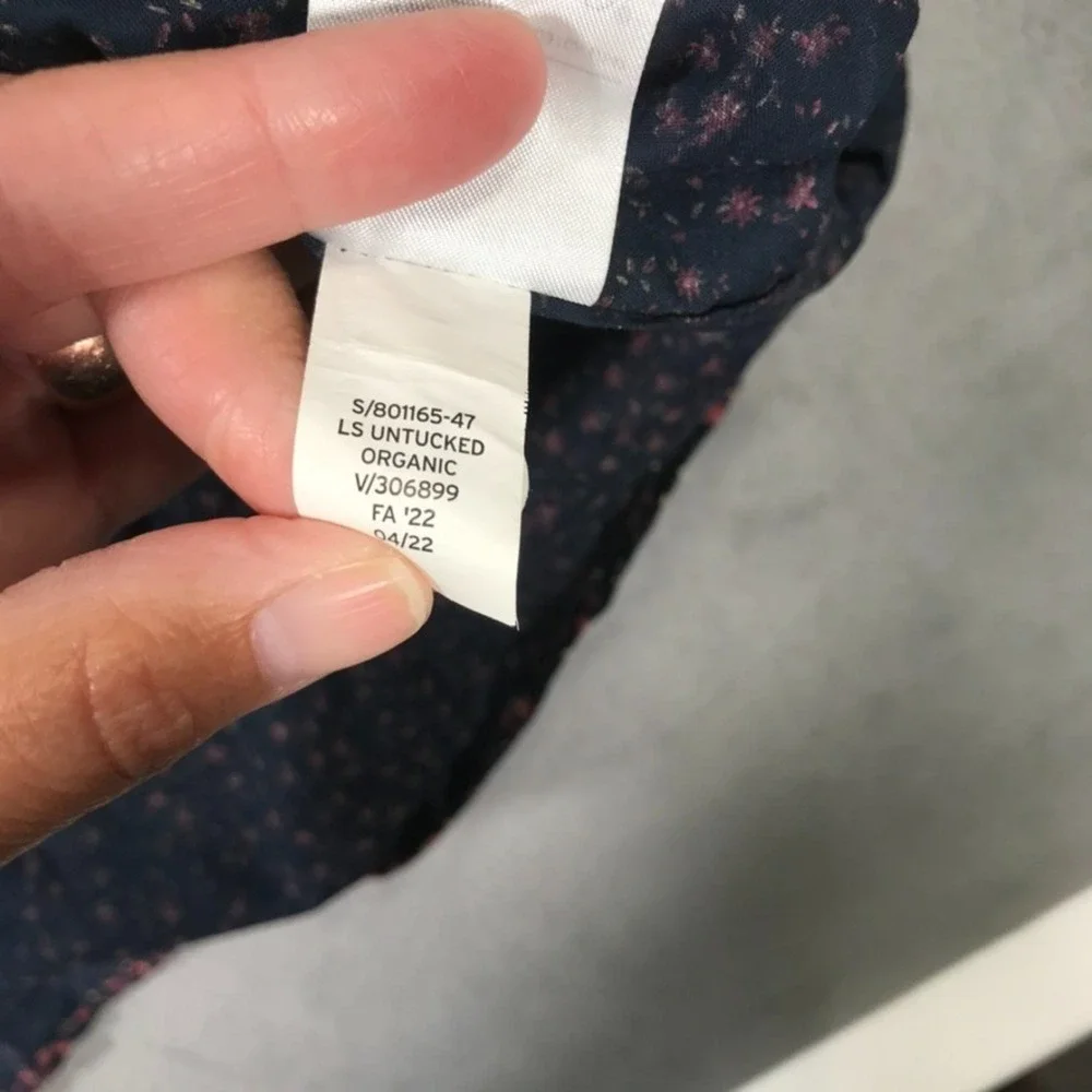 Banana Republic Shirt Men's Large Floral Untucked Fit Button Down Blue Pink